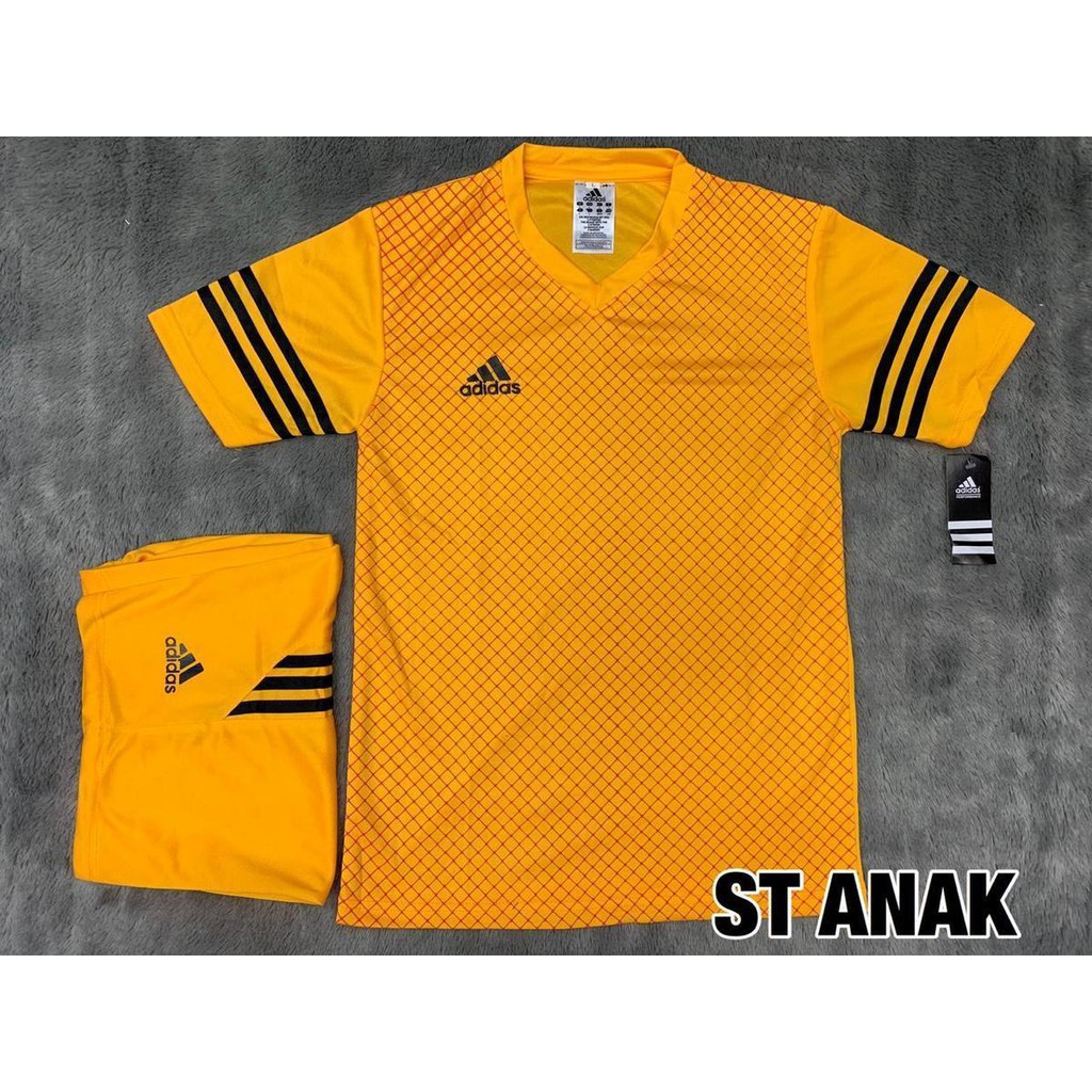 Setelan Baju Jersey kaos Kostum Seragam Tim Futsal Anak SD SMP Oblong Strada Kuning Original