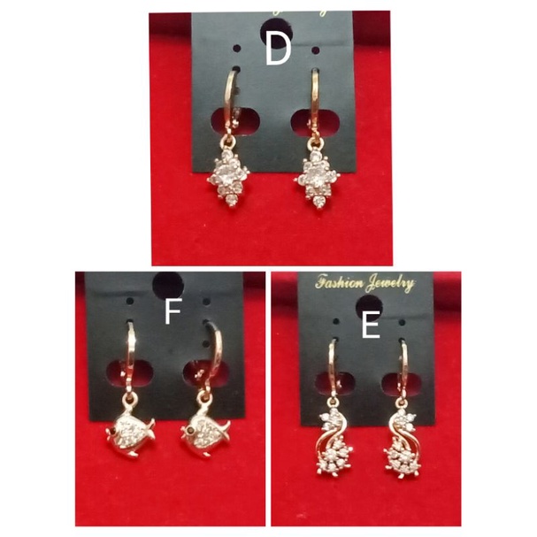 SAL71. Anting xuping wanita lapis emas dgn mata zircon