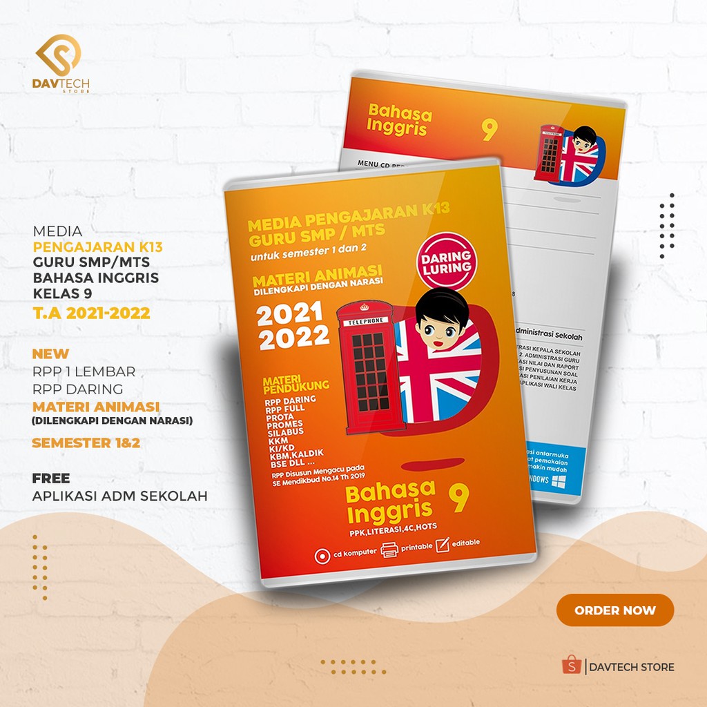 Cd Rpp media ajar daring bahasa inggris kelas 9 SMP/MTS ajaran baru