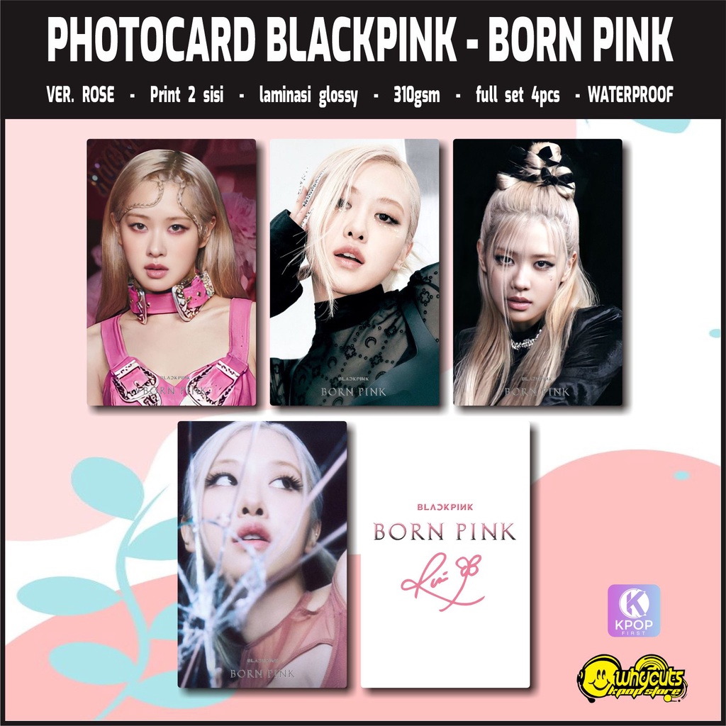 Photocard Set Blackpink Premium Edisi Member / print 2 sisi laminasi glossy / isi 4 pcs anti air tidak luntur