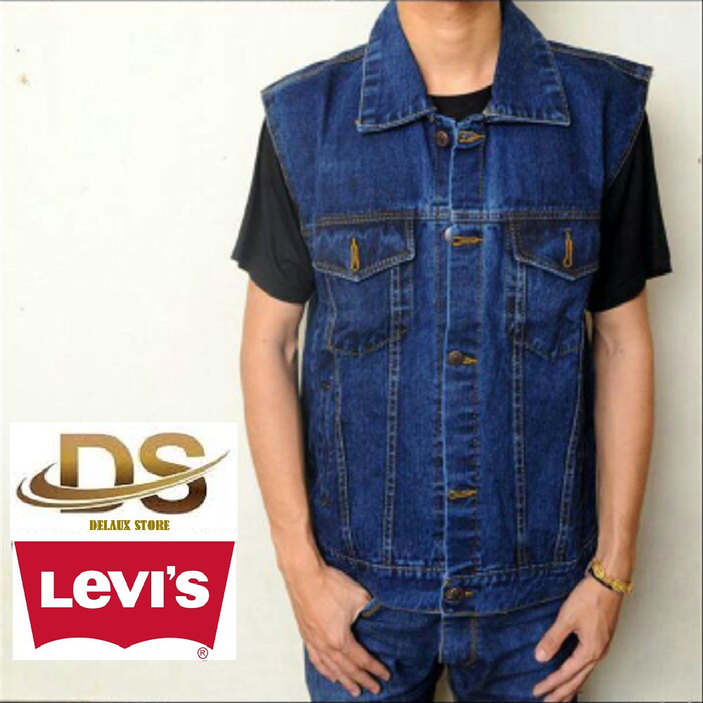 Rompi Jeans Biowash L3pis Pria Jaket Denim Pria Kualitas Premium