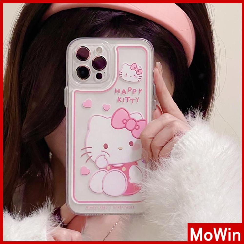 iPhone Case Clear Case Soft Thick TPU Shockproof Super Transparent Protection Camera Plating Button Pink Cartoon Cute For iPhone 13 Pro Max iPhone 12 Pro Max iPhone 11 iPhone 7Plus