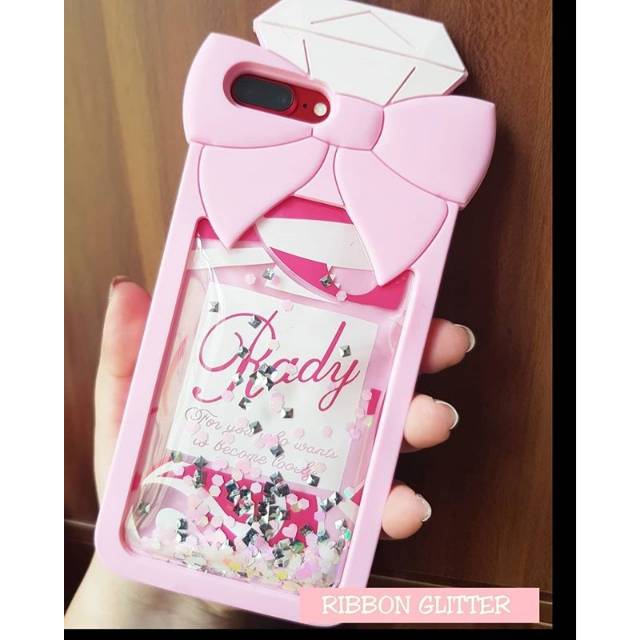 SILIKON GLITER RIBBON PINK -  Ipone  7PLUS 8PLUS 7 8 X