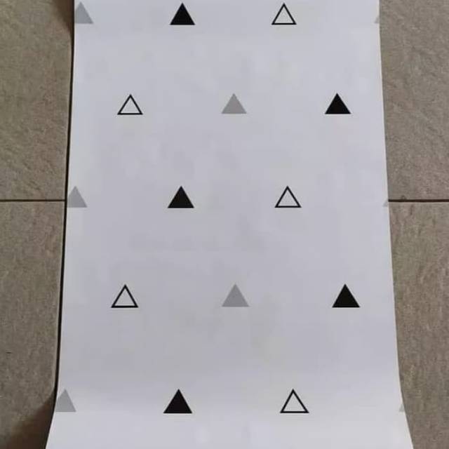Wallpaper stiker dinding motif segitiga KECIL MIX SILVER 45CM X 10M