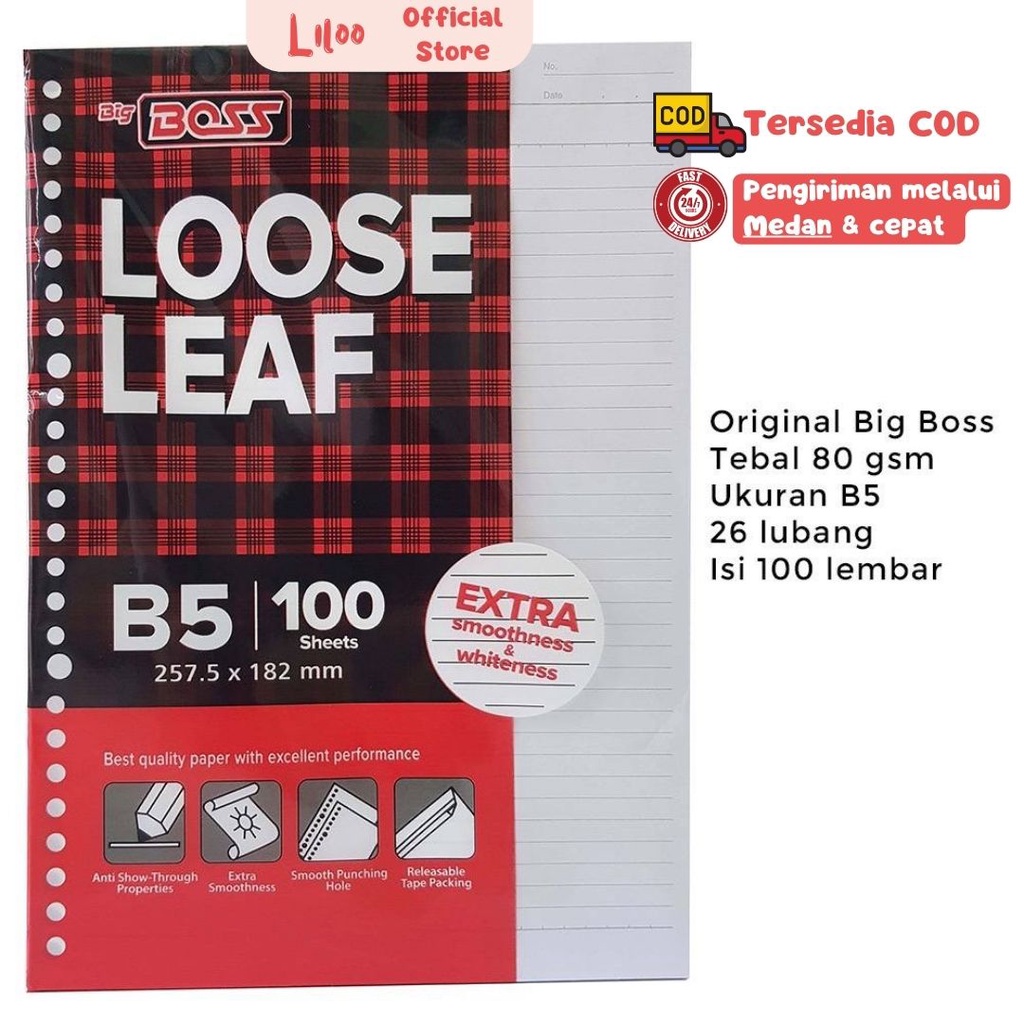 Jual KERTAS BINDER B5 GARIS LOOSE LEAF GARIS KERTAS FILE NOTE GARIS ISI ...