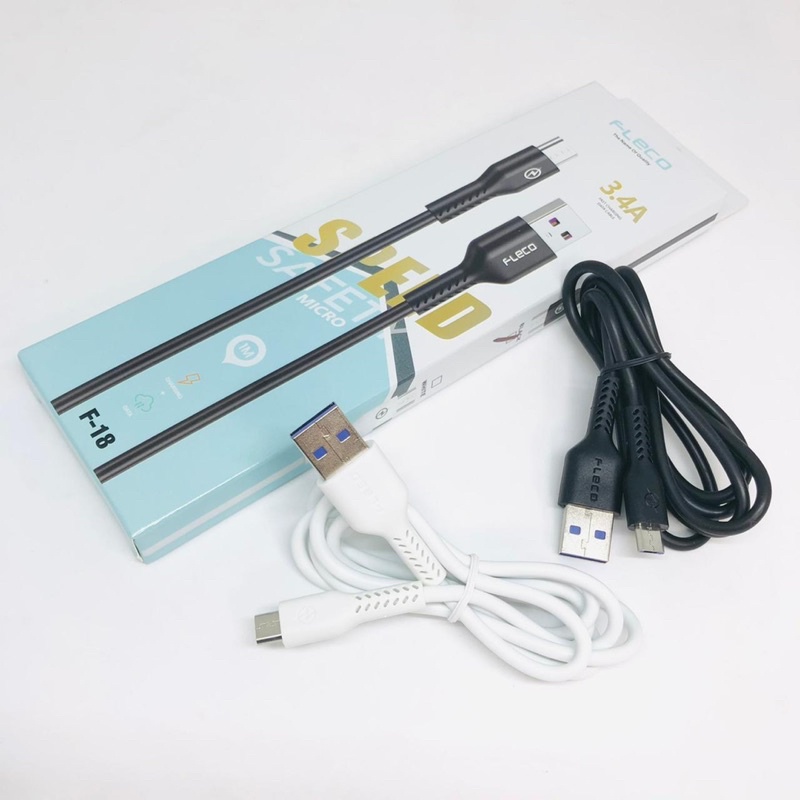 PROMO KABEL DATA FLECO F18 MICRO ORIGINAL SUPPORT QUICK CHARGING WITH DATA TRANSFER CABLE