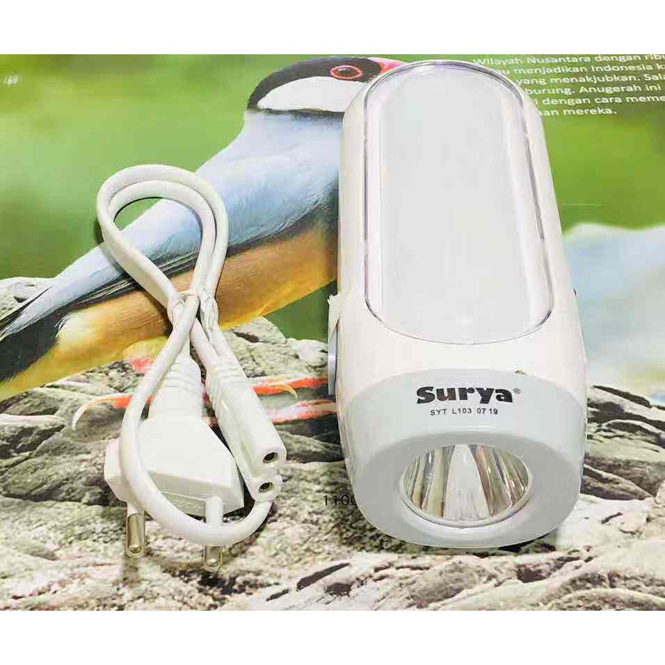 Surya Lampu Emergency SYT L103 Light LED 20 SMD + Senter 1 Watt Super LED Rechargeable