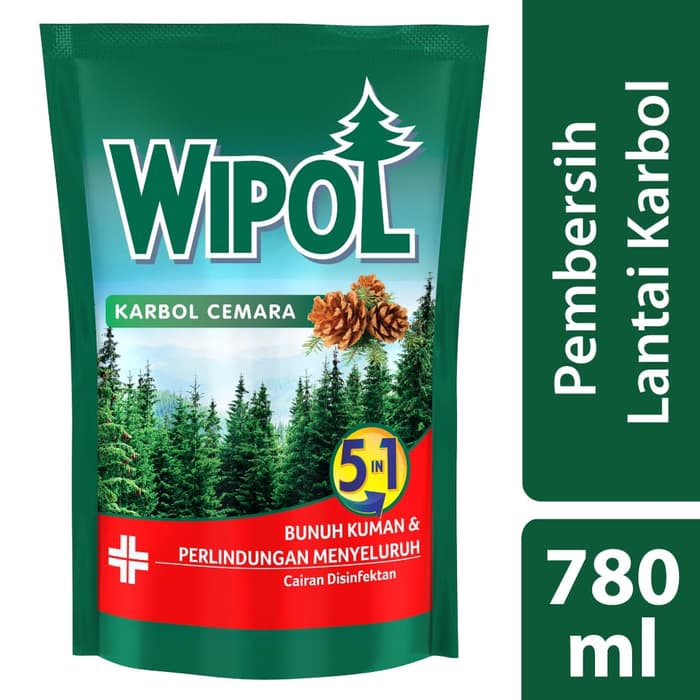 Wipol Sabun Karbol Pembersih Lantai Karbol Cemara 780Ml