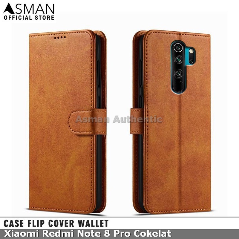 Asman Case Xiaomi Redmi Note 8 Pro Leather Wallet Flip Cover Premium Edition
