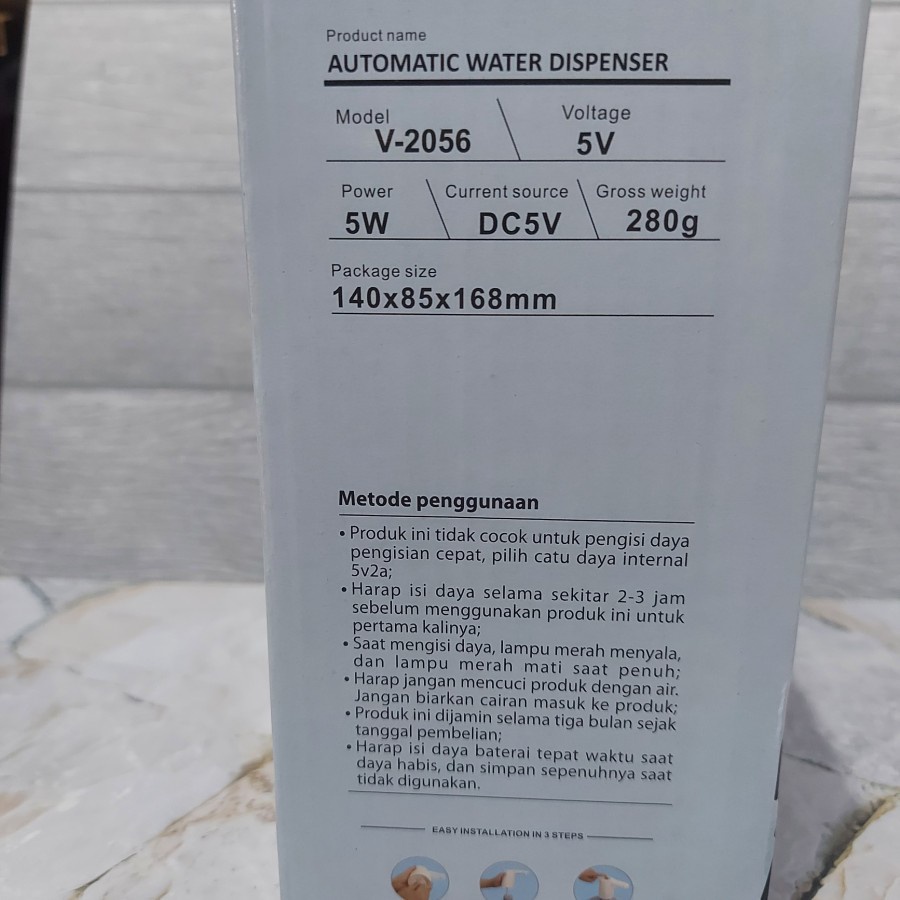 TERLARIS - Pompa Galon Dispenser Pump USB / Pompa Air Minum Elektrik Otomatis Electric Water FLECO V-2056 / Pompa Galon Dispenser Air Minum Charge Usb Gallon Pump FLECO V 5056 | FMS