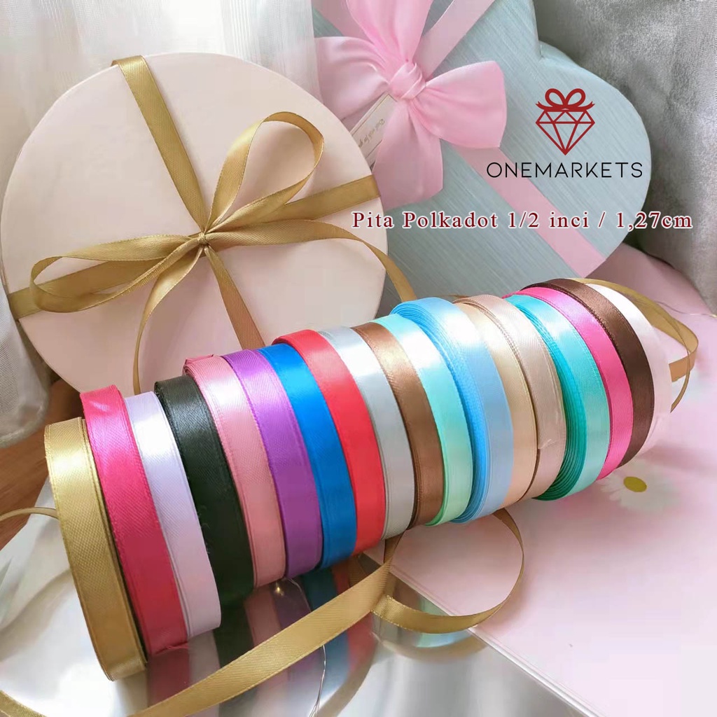 

1ROLL Pita Satin Polos 1cm - Pita kerajinan tangan PL003