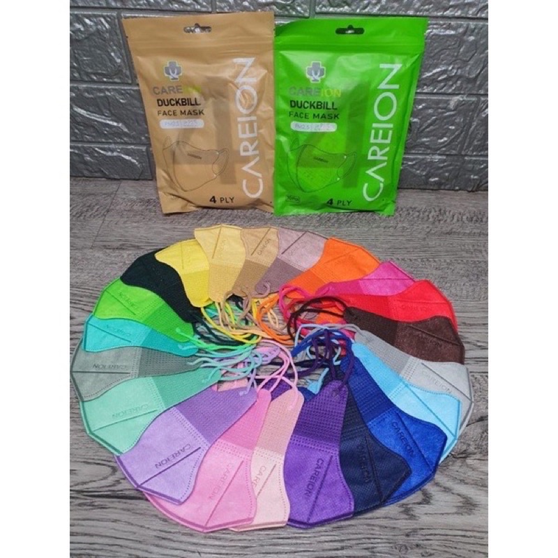 MASKER DUCKBILL GARIS CAREION 4PLY RAiNBOW NUDE BFE 95% ISI 10PCS