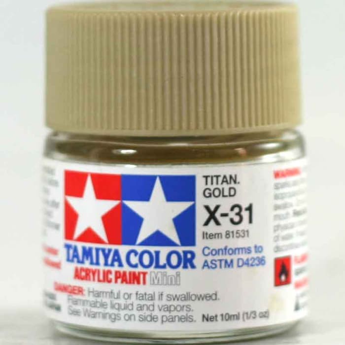 Paket Starter - Isopropyl Alcohol - Diton Clear Doff Tamiya Acrylic X-31 Titanium Gold ( Cat Gundam