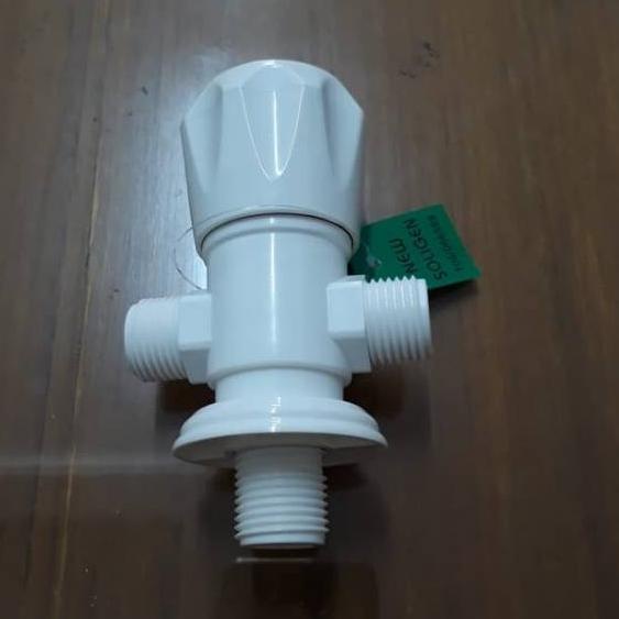 ✺ SOLIGEN Stop kran plastik PVC shower cabang T kloset wastafel bidet ☞
