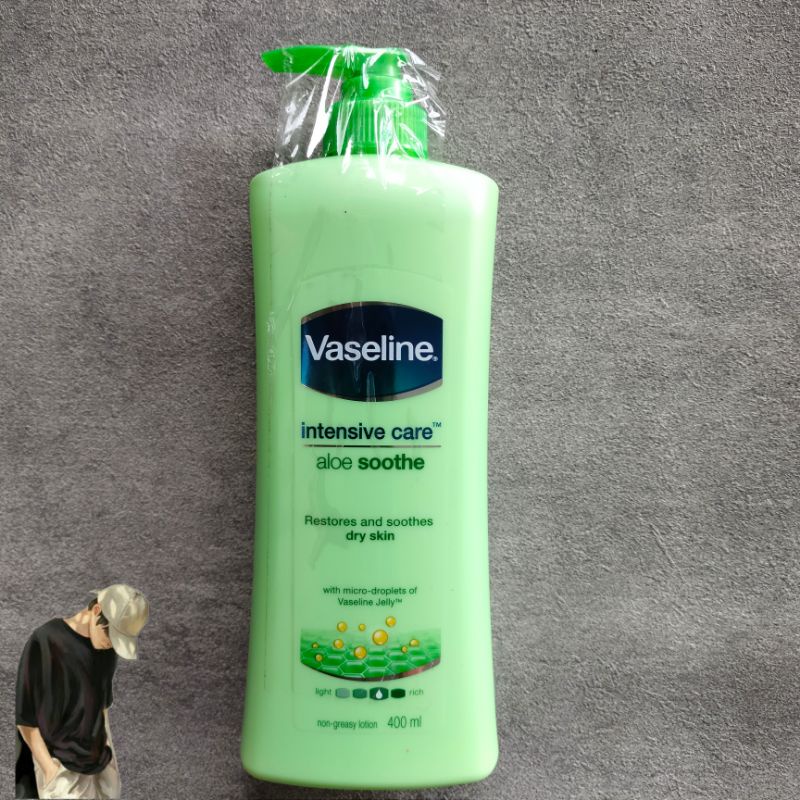 [NEW] Vaseline intensive Care Hand Body Lotion Aloe Vera Soothe 400 ml ORI