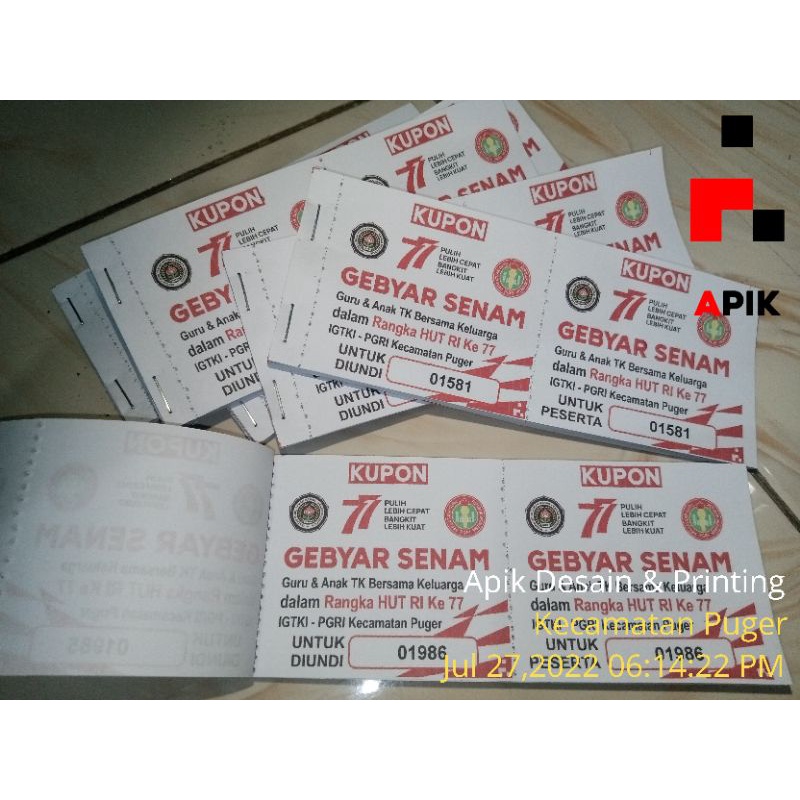 

Kupon Hadiah | Kupon Undian | Karcis Parkir | Tiket Event | Dll (FREE DESAIN)