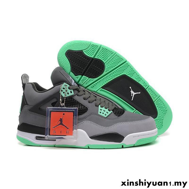 grey and green jordan 4