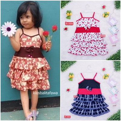 Dress Valerie uk 5-6 tahun / Dress Tanktop Baju Anak Perempuan Adem Kaos Dres Murah Pakaian Pesta