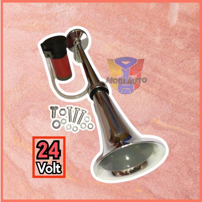 Klakson Angin Terompet 1 Corong + Dinamo Elektrik 24 Volt