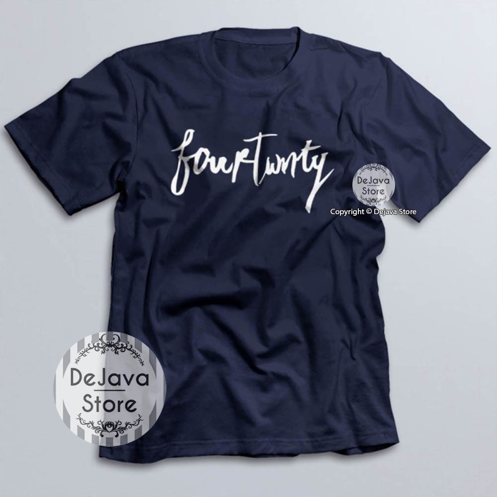 Kaos Distro FourTwnty Band 4.20 Musik Indie Tshirt Baju Atasan Pria Unisex Combed 30s | 017-NAVY