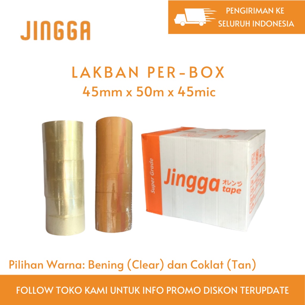 

(GRAB/GOSEND) BOX Lakban Bening / Coklat 45mm x 50m (45 micron)
