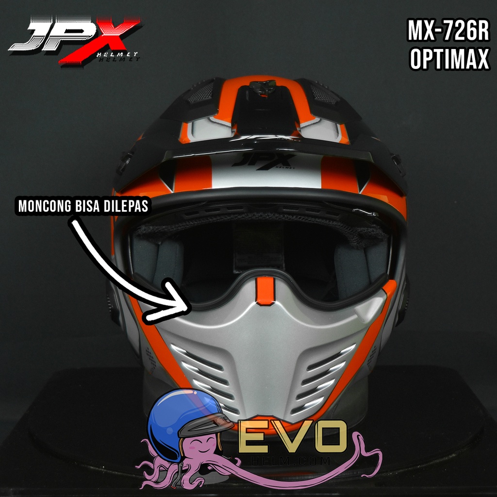 HELM JPX MX726R 07 OPTIMAX RED MOTIF ROBOT TERBARU ORIGINAL HELM JPX MX-726R R 07 OPTIMAX