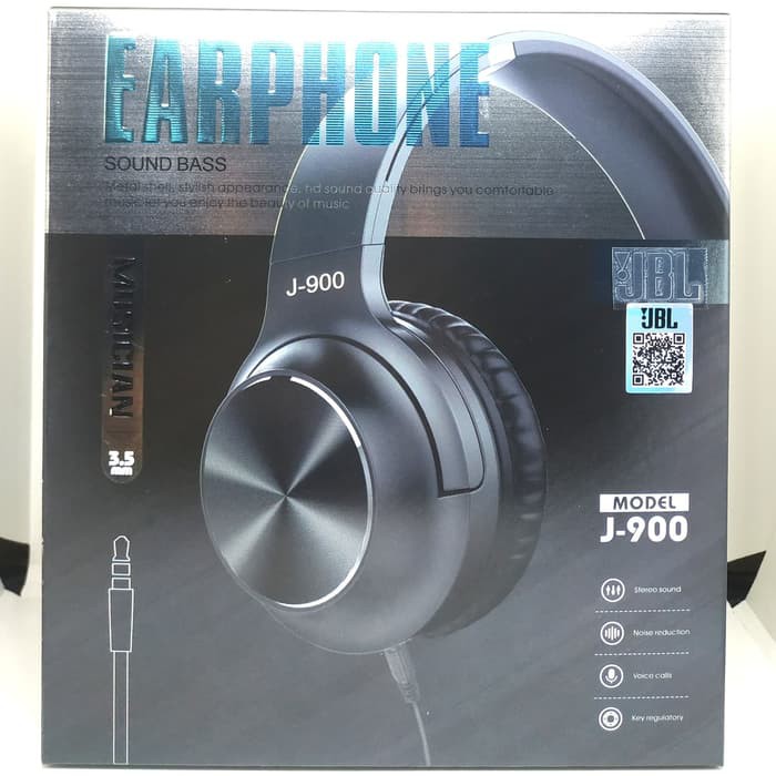 Headset JBL J-900 Wired Headphone Sound Bass Non Original