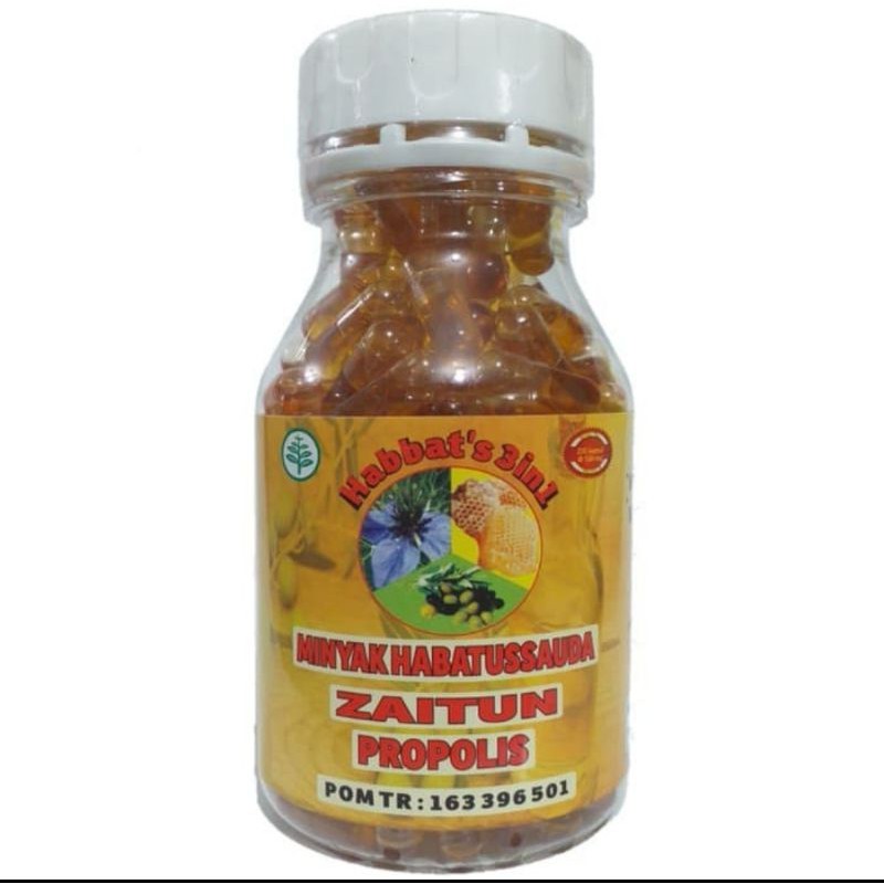 Kapsul Habbats 3 In 1 | Minyak Habbats Zaitun Propilis 200 Kapsul