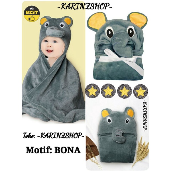 Selimut Bayi Topi Baby Blanket Vallery Quincy : BONA Gajah