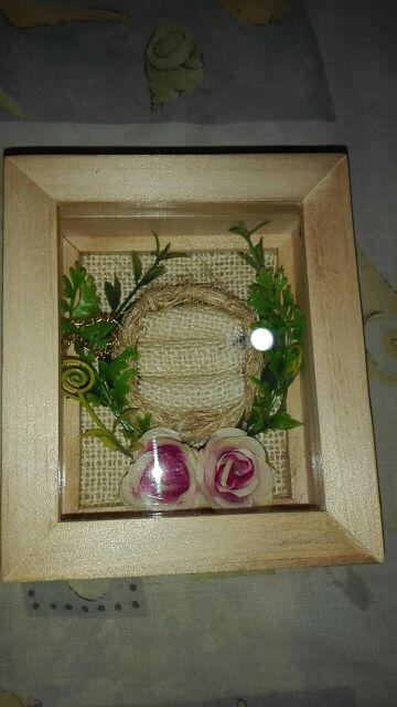 Kotak Cincin Kayu + Bunga Untuk Seserahan/ Kcb