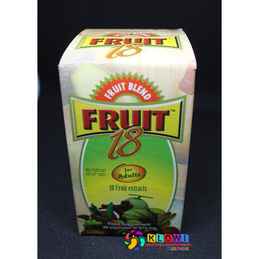 Fruit 18 Adult 30 Kapsul / Fruit Blend Dewasa / Daya Tahan Tubuh / Pelancar BAB / Fruitblend