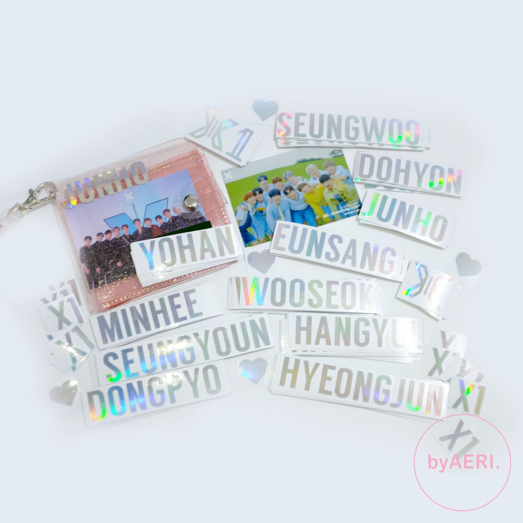 X1 HOLOGRAM STICKER (X1 MEMBER NAME, LOGO, DLL KPOP HOLOGRAM CUTTING STICKER)