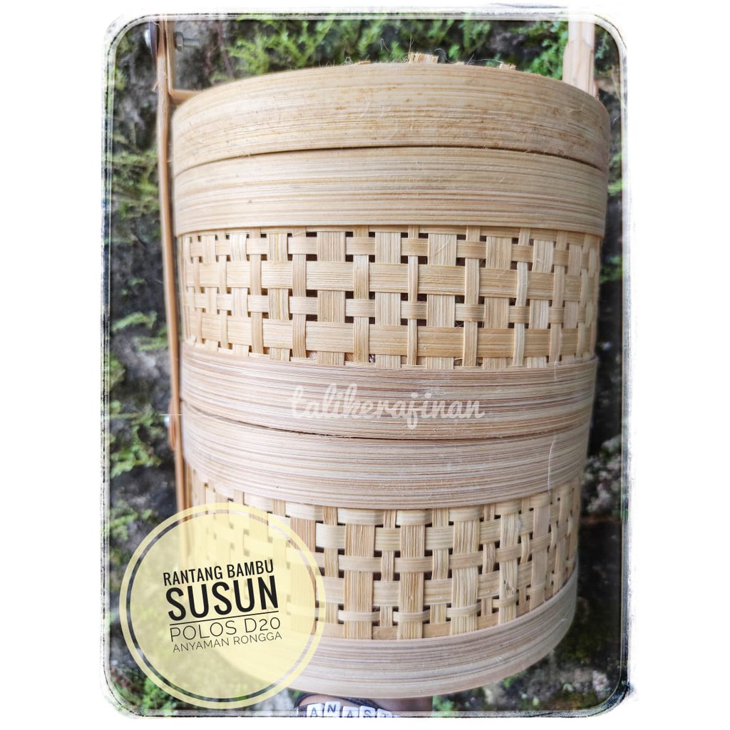 Rantang bambu susun Unik handmade d20