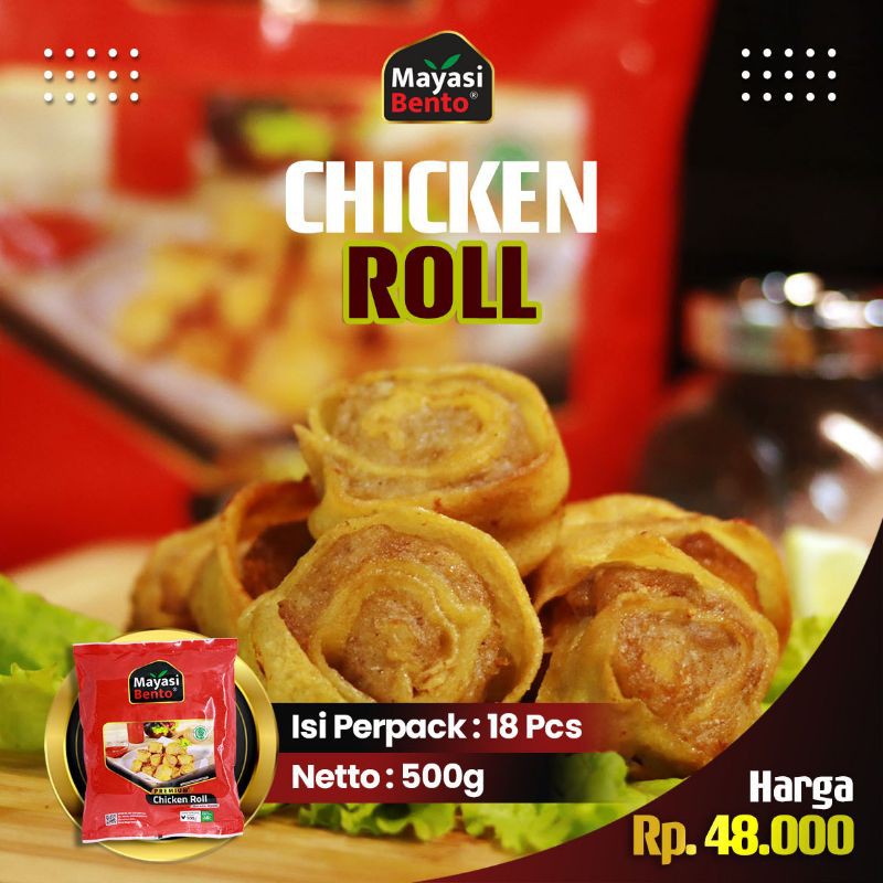 

Chicken Roll Ayam / Egg Roll Mayasi Bento / Frozen Food / 18 pcs 500 gram / Halal MUI BPOM