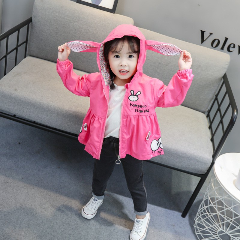 CHUBBI 2 Jaket Anak Bayi Perempuan Import Telinga Kelinci Panjang