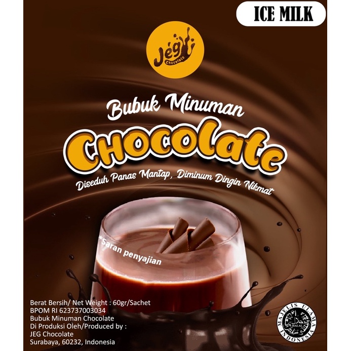 

Coklat Bubuk (ICE MILK) - kemasan sachet auto seduh JEG CHOCOLATE