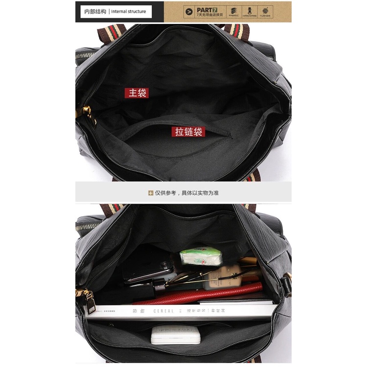 Tas Messenger handbag kapasitas besar Tas punggung wanita ibu-ibu selempang kulit kerja fashion eropa/amerika import multi-pocket