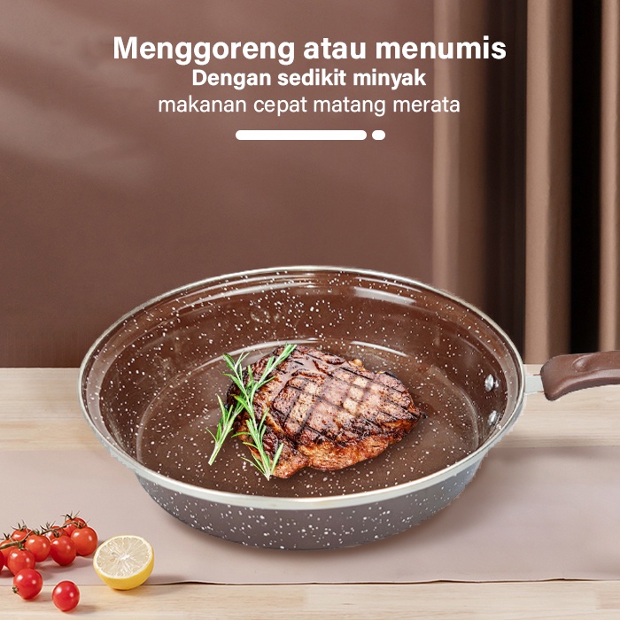 BESTPROMO GM Bear Wajan Penggorengan Enamel - Panci Wok Pan Enamel