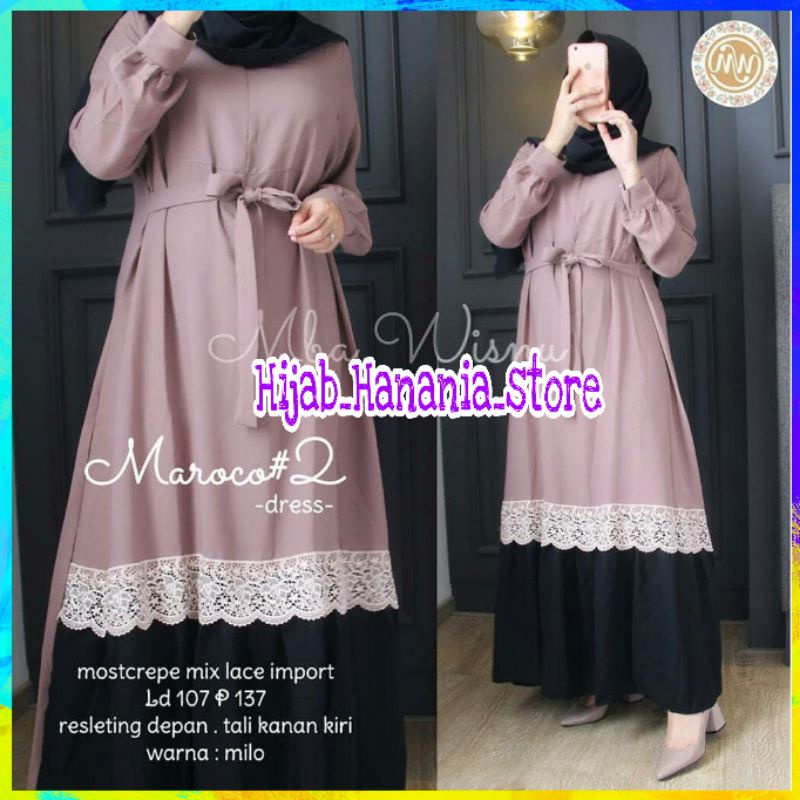 Baju Gamis Remaja Terbaru 2021 Gamis Sar i Syari Remaja Wanita Kekinian Maroco Premium Dress Muslim