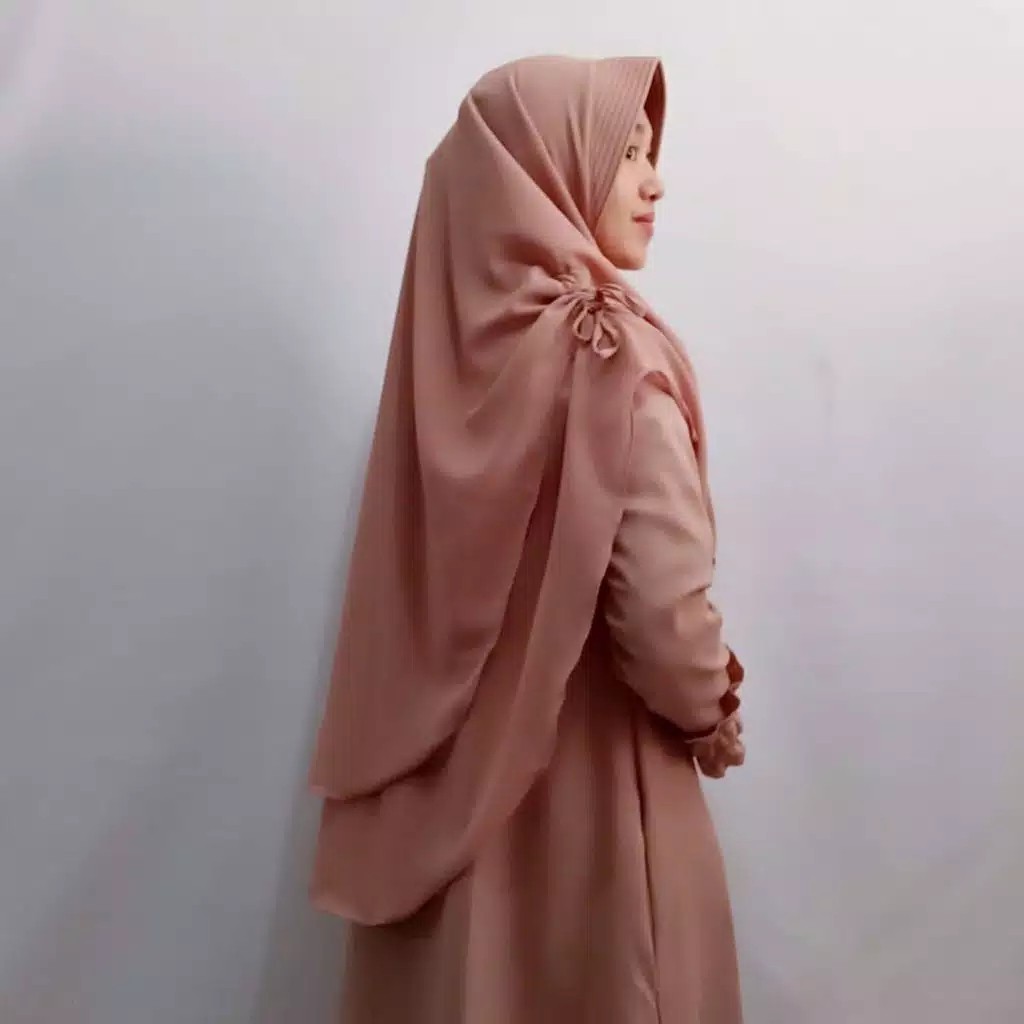 PREMIUM KHIMAR JUMBO MALIKA CERUTY ARMANY-MOCCA