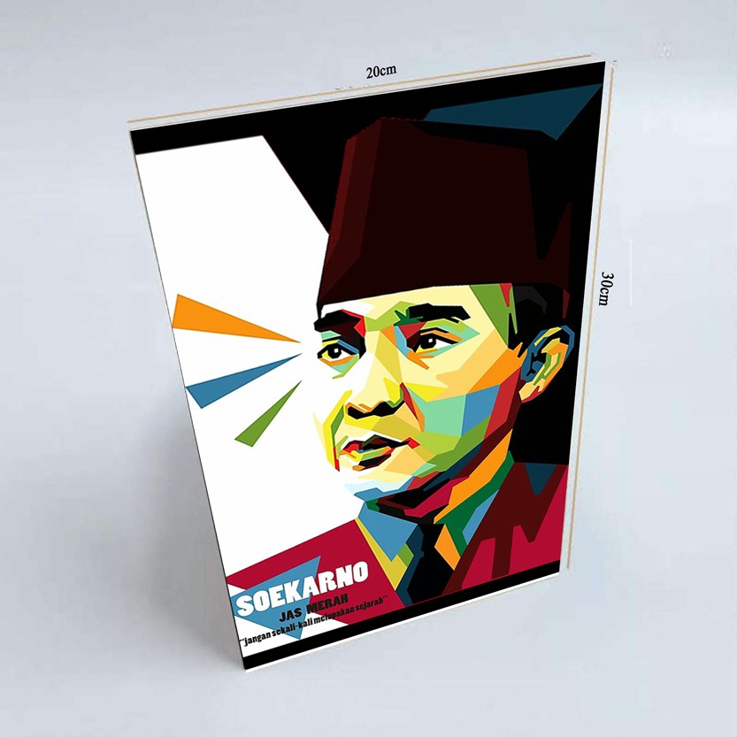 HIASAN DINDING POSTER MOTIVASI WALL DECOR DEKORASI KAMAR MOTIF PRESIDEN SOEKARNO