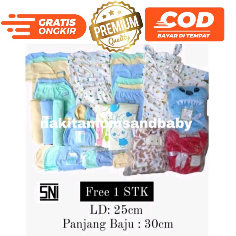 Paket Hemat Perlengkapan Baju Bayi Baru Lahir popok jumper selimut plus Handuk Kado SNI Promo 8.8