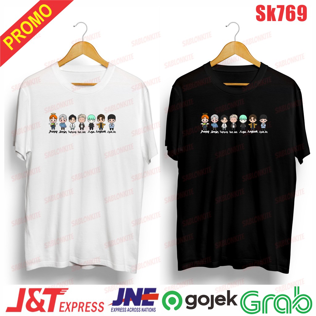 MURAH!!! KAOS KPOP FULL MEMBER KARTUN SK769 UNISEX COMBED 30S