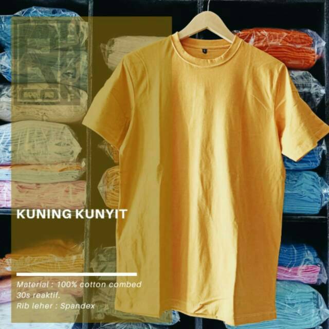 KAOS COTTON REACTIVE STANDARD DISTRO 30S 35K/LUSIN KERAH ANTI MELAR SOFT COTTON