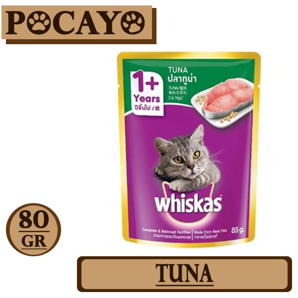 Whiskas Pouch Adult Tuna 80gr