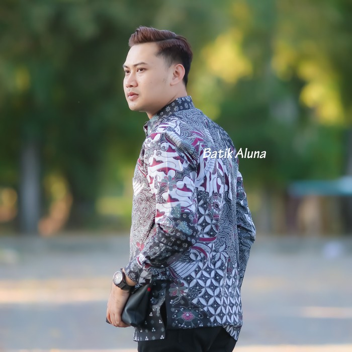 Baju Batik Pria Lengan Panjang Modern Furing Adem Batik Regular Fit Batik Kerja Premium HRB026 Motif KERATONAN Kode 002 Size S M L XL XXL XXXL Reguler Batik Kantoran Atasan Kemeja Batik Pria Lengan Panjang Premium Jumbo Batik Cowok Modern Slimfit PCW106-6