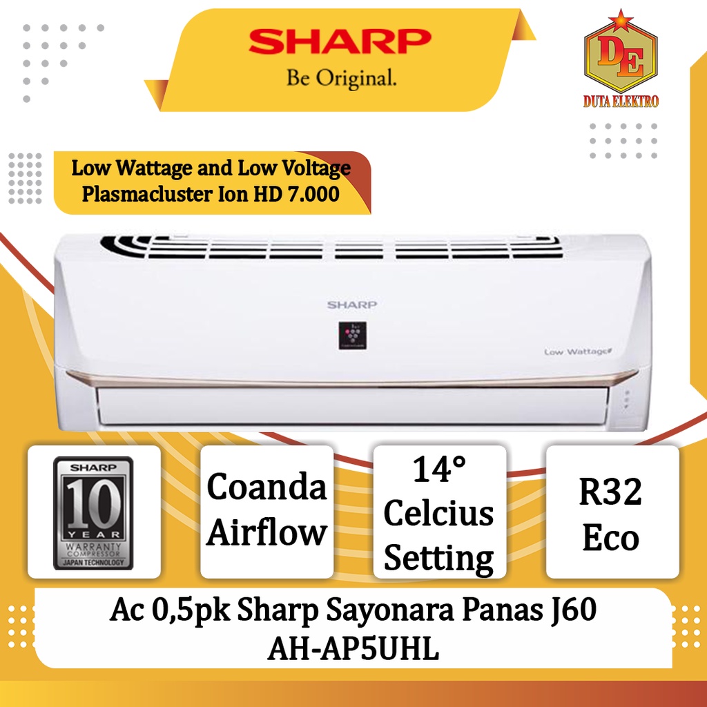 AC 0,5pk Sharp AHAP 5 UHL Low Wattage with Plasmacluster Sayonara Panas 330 Watt
