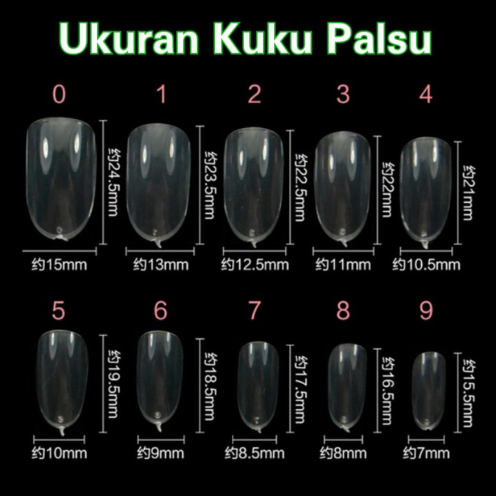 50pcs Kuku Palsu Warna Natural