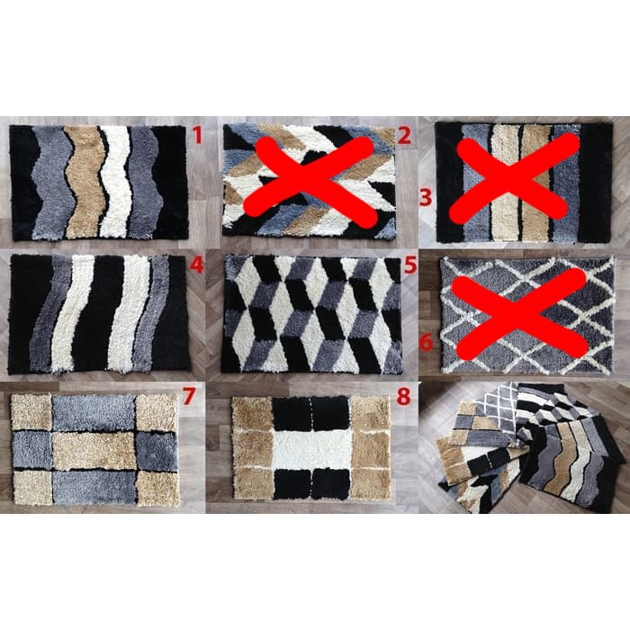 Dijual Keset kaki doormat shaggy safavieh 50 x 80 cm - Motif 4 Diskon
