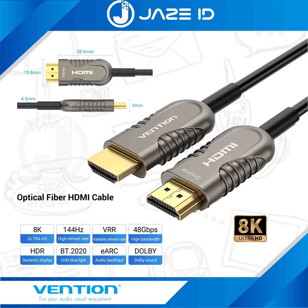 Vention Kabel HDMI Fiber Optic Active 2.1 Male to Male 8K UHD 20m 30m